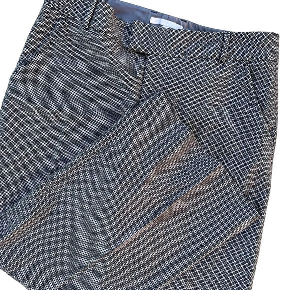 Rebecca Taylor Wool Blend Wide‎ Leg Tweed Lined Trouser Pants Size 8 Black Cream - Picture 1 of 14